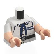 Torso, Dual Molded Arms with Marine Uniform, Dark Blue Tie, 'CADET' Badge, Black Belt print, White Sleeves Pattern, Light Nougat Arms and Hands Weiß