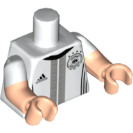 Torso, Dual Molded Arms, Adidas and DFB Logos / 'KROOS 18' Back Print, White Sleeves Pattern, Light Nougat Arms and Hands Weiß