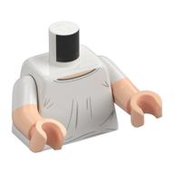 Torso, Dual Molded Arms with Shirt print, White Sleeves Pattern, Light Nougat Arms and Hands White