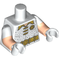 Torso, Dual Molded Arms, Gold Belt, Gold Lapels, Lace, 'R' Print, White Sleeves Pattern, Light Nougat Arms, White Hands Weiß