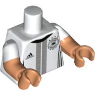 Torso, Dual Molded Arms, Adidas and DFB Logos / 'HUMMELS 5' Back Print, White Sleeves Pattern, Nougat Arms and Hands White