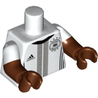 Torso, Dual Molded Arms, Adidas and DFB Logos / 'BOATENG 17' Back Print, White Sleeves Pattern, Reddish Brown Arms and Hands White