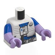 Torso, Dual Molded Arms with Pilot Suit, Hose, New Republic Logo print, Blue Sleeves Pattern, Lavender Arms and Hands Weiß