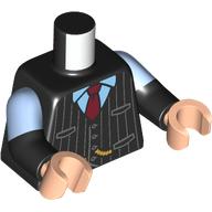 Torso, Dual Molded Arms, Silver Stripes Jacket, Dark Red Tie, Bright Light Blue Shirt print, Bright Light Blue Sleeves Pattern, Black Arms, Light Nougat Hands Black