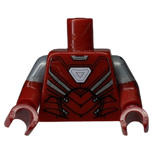 Torso, Dual Molded Arms, Armor, Arc Reactor print (Silver Centurion), Flat Silver Sleeves Pattern, Dark Red Arms and Hands Dark Red