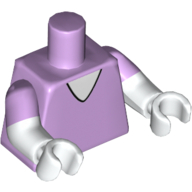 Torso, Dual Molded Arms, V-Neck Shirt Print, Lavender Sleeves Pattern, White Arms and Hands Lavendel