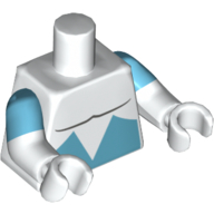 Torso, Dual Molded Arms, Muscles with Medium Azure Angular Lower Panels Print, Medium Azure Sleeves Pattern, White Arms and Hands Weiß