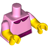 Torso, Dual Molded Arms, Magenta Collar and Belt Print, Bright Pink Sleeves Pattern, Yellow Arms and Hands Leuchtrosa