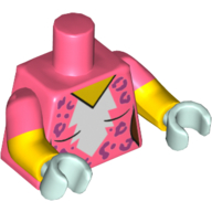 Torso, Dual Molded Arms, White Blaze, Magenta Animal Print, Coral Sleeves Pattern, Yellow Arms, Light Aqua Hands Coral