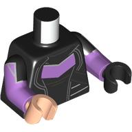Torso, Medium Lavender Armor print, Odd Dual Molded Arms, Black Sleeves Pattern, Medium Lavender Arms, Right Light Nougat Hand, Left Black Hand Black