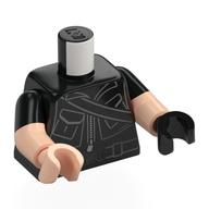 Torso, Odd Dual Molded Arms, Jacket, Silver Zipper, Black Strap, Belt print, Black Sleeves Pattern, Light Nougat Arms, Left Light Nougat Hand, Right Black Hand Schwarz