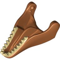 Animal Body Part, Dinosaur, Tyrannosaurus Rex Lower Jaw with Tan Teeth Print Dunkelorange