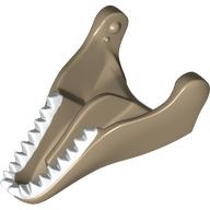Animal Body Part, Dinosaur, Tyrannosaurus Rex Lower Jaw with White Teeth Print Dark Tan