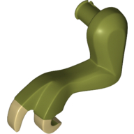Animal Body Part, Dinosaur, Tyrannosaurus Rex Arm / Leg, Left, Small, Tan Claws Print Olive Green
