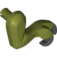 Animal Body Part, Dinosaur, Tyrannosaurus Rex Arm / Leg, Right, Small, Black Claws Print Olive Green