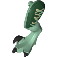 Animal Body Part, Dinosaur, Raptor Leg, Left, with Pin, with Dark Green Stripes Print Sandgrün
