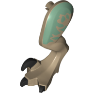 Animal Body Part, Dinosaur, Raptor Leg, Left, with Pin, Medium Azure Print Dunkelbeige