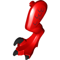 Creature Body Part, Dragon Leg, Left, with Pin, Black Claws and Dark Red Scales Print Red