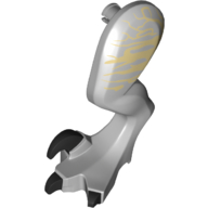 Animal Body Part, Dinosaur, Raptor Leg, Left, with Pin, Black Claws, Tan Stripes Light Bluish Gray