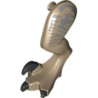 Animal Body Part, Dinosaur, Raptor Leg, Left, with Pin, Black Claws, Sand Blue Stripes Dark Tan