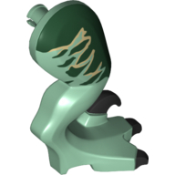 Animal Body Part, Dinosaur, Raptor Leg, Right, with Pin, with Dark Green Stripes Print Sand Green
