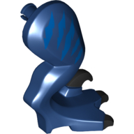 Animal Body Part, Dinosaur, Raptor Leg, Right, with Pin, Black Claws, Blue Stripes in Dark Blue