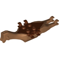 Animal Body Part, Dinosaur, Pteranodon Body, 4 Studs, 6 Clips with Reddish Brown Top Medium Nougat