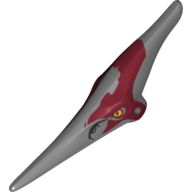 Animal Body Part, Dinosaur, Pteranodon Head with Eyes, Dark Red Marks Dunkelblaugrau
