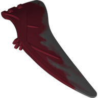 Animal Body Part, Dinosaur, Pteranodon Wing, Left with Marbled Dark Bluish Gray Edge Pattern Dark Red