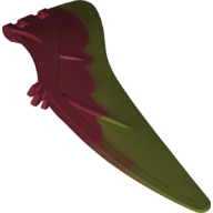 Animal Body Part, Dinosaur, Pteranodon Wing, Left with Marbled Olive Green Edge Dark Red