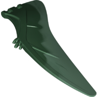 Animal Body Part, Dinosaur, Pteranodon Wing, Left with Marbled Sand Green Edge Pattern Dark Green