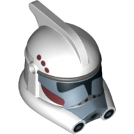 Helmet ARC Clone Trooper with Dark Red and Dark Bluish Gray Print White