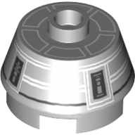 Brick Round 2 × 2 Truncated Cone with White Droid Print (R4-G0) Hellblaugrau