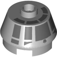 Brick Round 2 × 2 Truncated Cone with Dark Bluish Gray Millennium Falcon Cockpit Print Hellblaugrau