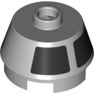 Brick Round 2 × 2 Truncated Cone with Black Squares print Hellblaugrau