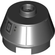 Brick Round 2 × 2 Truncated Cone with Light Bluish Grey Droid Print (U5-GG) Black