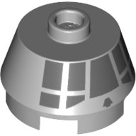 Brick Round 2 × 2 Truncated Cone with Dark Bluish Gray Millennium Falcon Cockpit Print Light Bluish Gray
