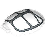 Windscreen 8 × 6 × 2 1/3 Bubble Canopy with Handle with Silver Frame, 6 Windows Print Transparent