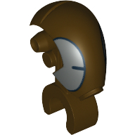 Minifig Head Special, Mechanical with Dark Bluish Gray and Black Print (FA-4 Pilot Droid) Dunkelbraun