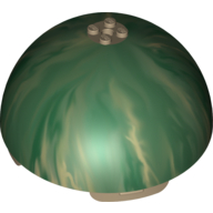 Dome Hemisphere 11 × 11 with 2 × 2 Studs on Top and Marbled Dark Green Yavin 4 Print Sandgrün