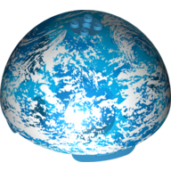 Dome Hemisphere 11 × 11 with 2 × 2 Studs on Top and Kamino Black / Blue / White Planet Print [75006] Dark Azure