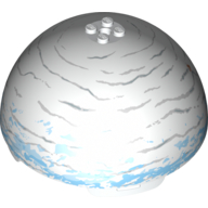 Dome Hemisphere 11 × 11 with 2 × 2 Studs on Top and Hoth White / Medium Blue / Light Bluish Gray Planet Print [75009] White