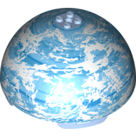 Dome Hemisphere 11 × 11 with 2 × 2 Studs on Top and Endor Blue / White Planet Print [75010] Bright Light Blue
