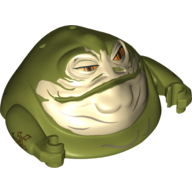 Upper Body, Jabba the Hutt with Tan Face Print [Complete Assembly with Arms] Olivgrün