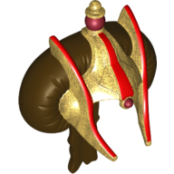 Hair and Headdress, Bun with Braid, Gold Headdress with Royal Insignia Print (Queen Amidala) Dark Brown
