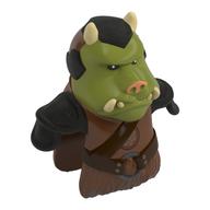 Minifig Head Special, Gamorrean with Armor and Belt, Silver Spots on Chest Emblem Print Reddish Brown
