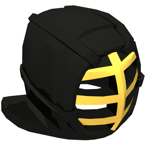 Mask, Kendo, Gold Grille Print Black