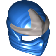 Wrap with Forehead Ridge and Silver 3 Point Emblem Print Blue