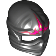 Wrap with Forehead Ridge and Dark Pink and Magenta Energy Print Black