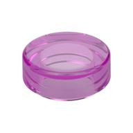 Fliese rund 1 × 1 Transparent-Dunkelrosa